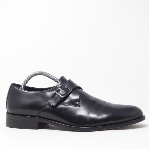 To Boot New York Mens Emmett Monk Strap Shoes Black Leather Single Buckle 8